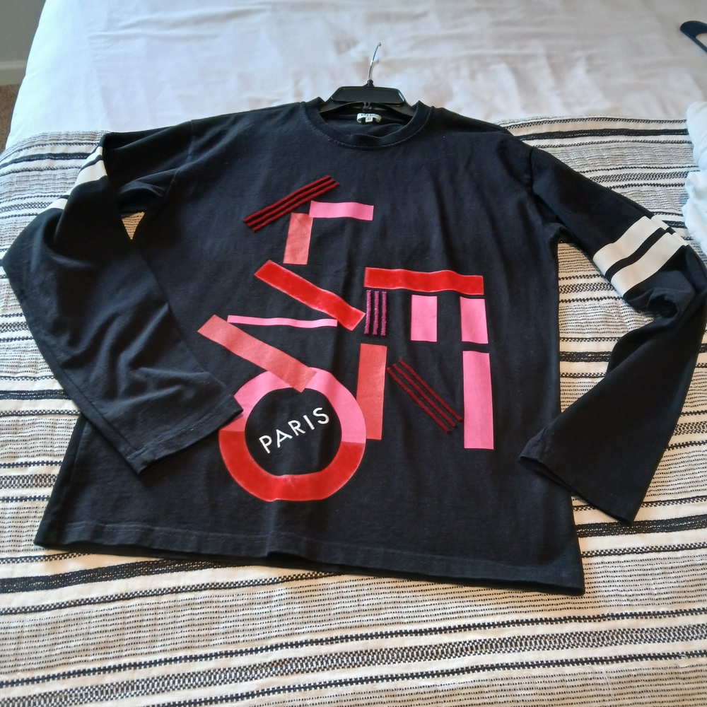 Kenzo Black and Red Long Sleeve Tee